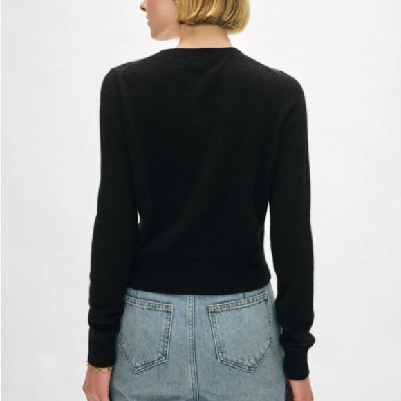 NEW White + Warren Cashmere Crewneck Essential Cardigan navy - Picture 4 of 7